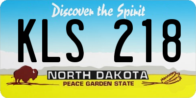 ND license plate KLS218