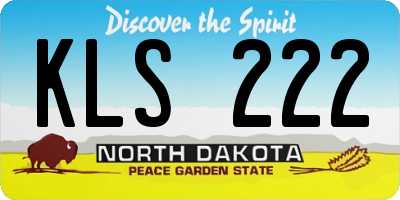 ND license plate KLS222