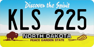 ND license plate KLS225