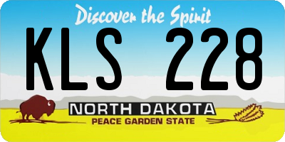 ND license plate KLS228
