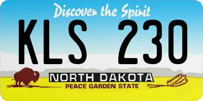 ND license plate KLS230