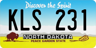 ND license plate KLS231