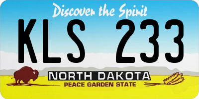 ND license plate KLS233