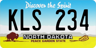ND license plate KLS234