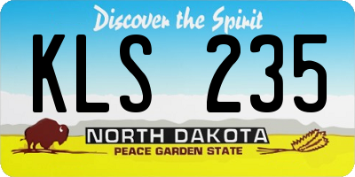 ND license plate KLS235