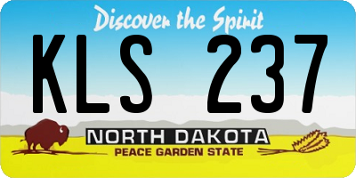 ND license plate KLS237