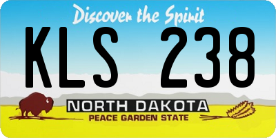 ND license plate KLS238