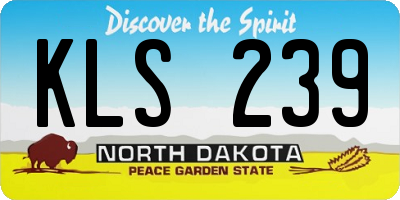 ND license plate KLS239
