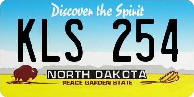 ND license plate KLS254