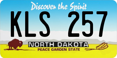 ND license plate KLS257