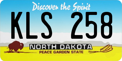 ND license plate KLS258