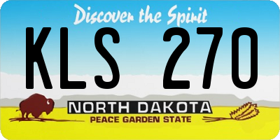 ND license plate KLS270