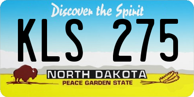 ND license plate KLS275