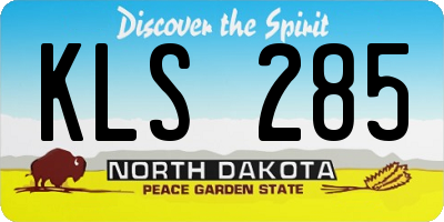 ND license plate KLS285