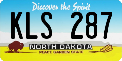 ND license plate KLS287