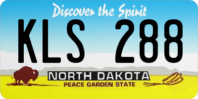 ND license plate KLS288