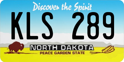 ND license plate KLS289