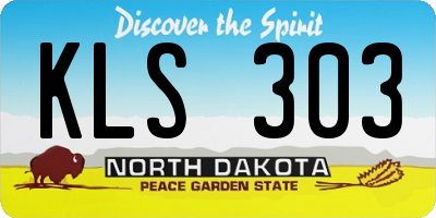 ND license plate KLS303