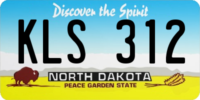 ND license plate KLS312