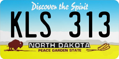 ND license plate KLS313