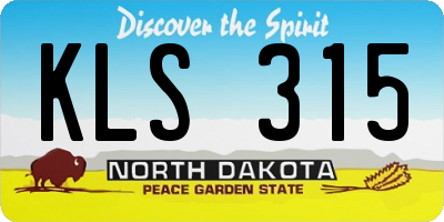 ND license plate KLS315