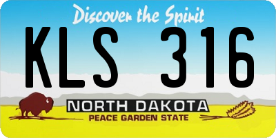 ND license plate KLS316