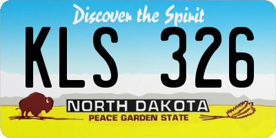 ND license plate KLS326