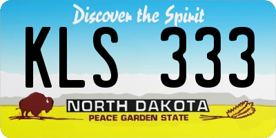 ND license plate KLS333