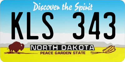 ND license plate KLS343