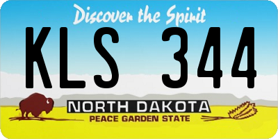ND license plate KLS344