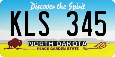 ND license plate KLS345