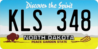 ND license plate KLS348