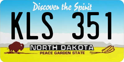 ND license plate KLS351