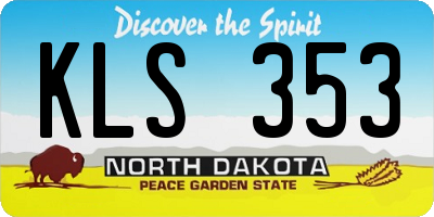 ND license plate KLS353