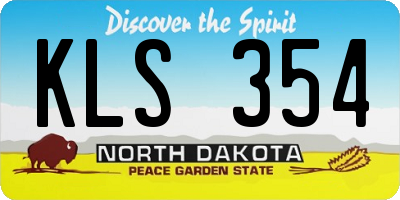 ND license plate KLS354