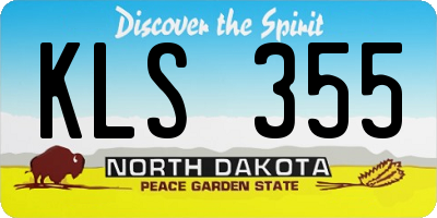 ND license plate KLS355