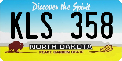 ND license plate KLS358