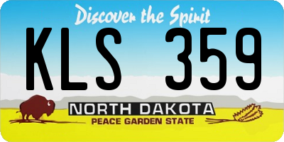ND license plate KLS359