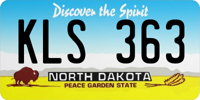 ND license plate KLS363