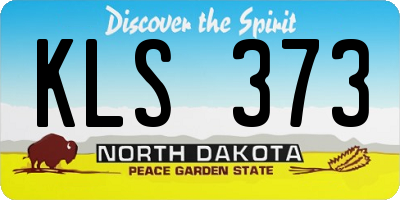 ND license plate KLS373