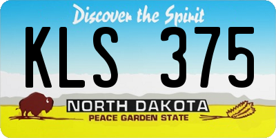ND license plate KLS375