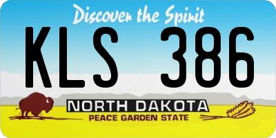 ND license plate KLS386