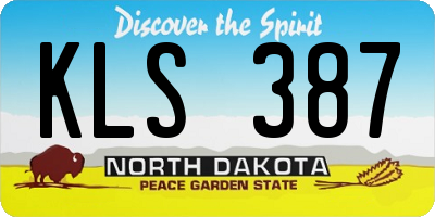 ND license plate KLS387