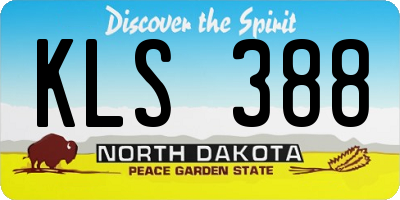 ND license plate KLS388