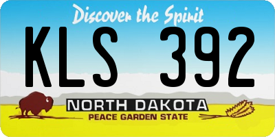 ND license plate KLS392