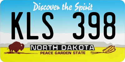ND license plate KLS398