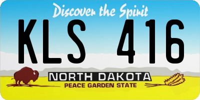 ND license plate KLS416