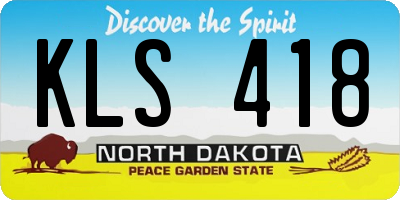 ND license plate KLS418