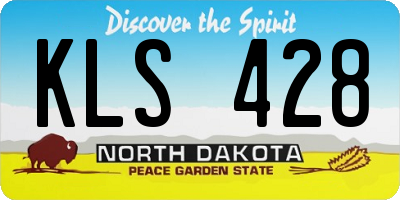 ND license plate KLS428