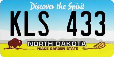 ND license plate KLS433